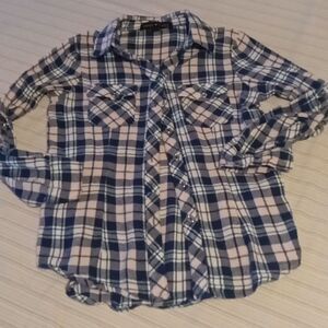 Derek Heart Girls Flannel Shirt - Size: M 10/12 (0463)